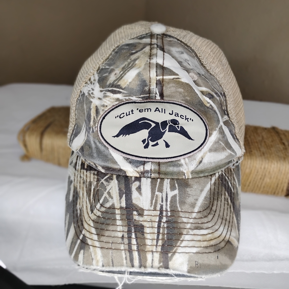 Camouflage Trucker Hat with Tan Accents